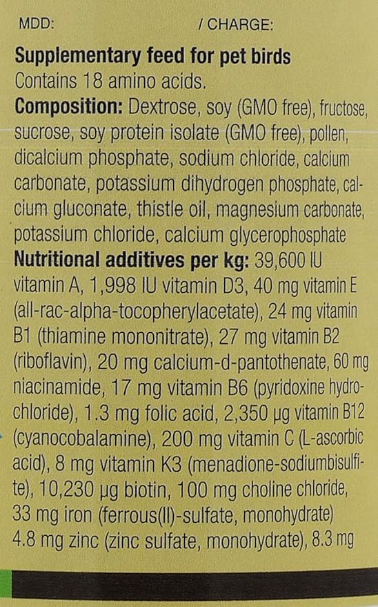 Nekton Tonic-K Restorative Supplement for Seed-eating Birds 500g, (1.1Lb)