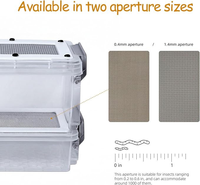 Mealworm Breeder Kit - Live Mealworm Rearing & Feeder for Reptiles, Turtles, Bearded Dragons, Leopard Geckos, Birds and Chickens (1.5-3cm)