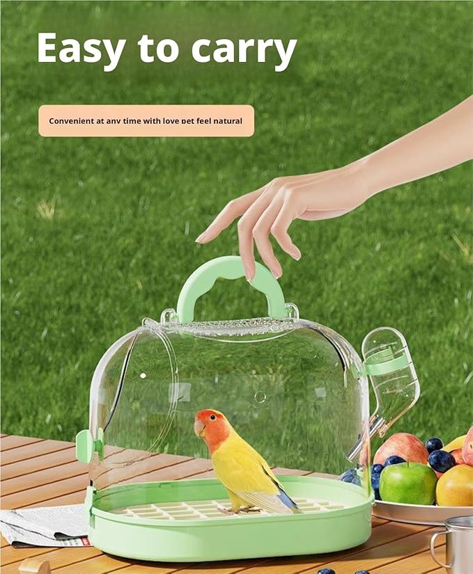 Bird Cage Parrot Cage Bird Travel Carrier Outgoing Cage with Handle for Cockatiels Flight Birdcage(White)