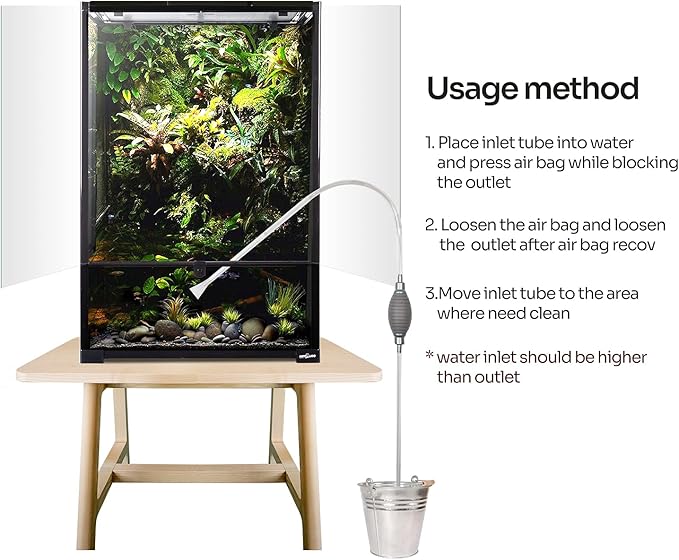REPTI ZOO 67 Gallon Glass Terrarium Tank,Knock-Down Paludarium Large Terrarium 24"x18"x 36”,Bio Deep Base 10”, Double Hinge Door, Siphon Gravel Cleaner Set Included