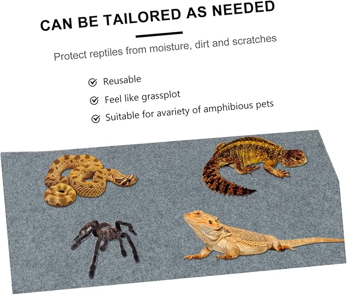 Happyyami Terrarium Liner Reptile Carpet Bedding Substrate Easy to Pet Cage Mat for Lizards Tortoises and Climbing Pets Absorbent