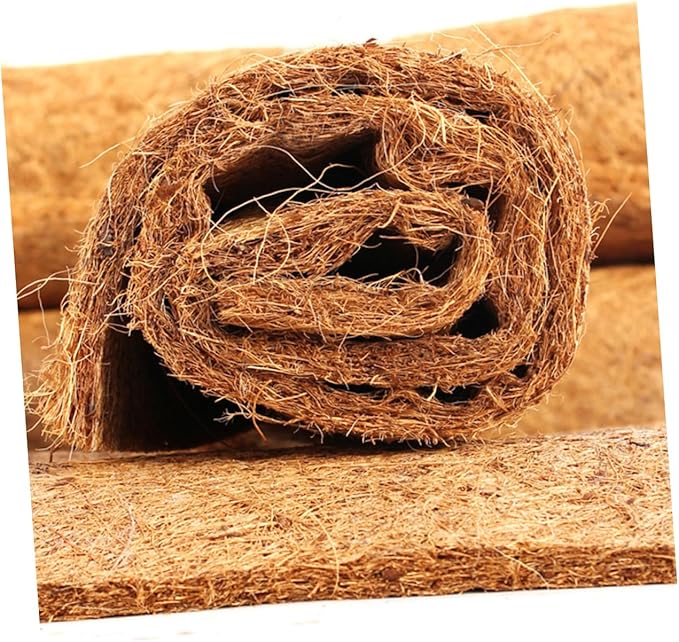 2pcs Natural Coconut Fiber Reptile Mat Breathable Tortiose Pet Bedding Liner Brown Coir Substrate for Terrarium Habitat