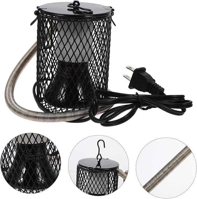 1set Lamp Cover for Reptiles Tortoise and Lizard Cage Heater Easy to Install and Scald- Lighting for Pet Safety