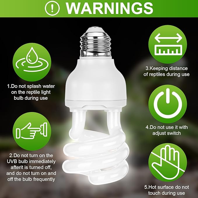 Reginary 4 Pcs UVB Reptile Light 10.0 13W UVB Bulb for Desert Tropical & Sub-Tropical Reptiles Compact Fluorescent Lamp, Ideal for Chameleons, Lizards, Tortoises, Snakes, Iguanas & Turtles