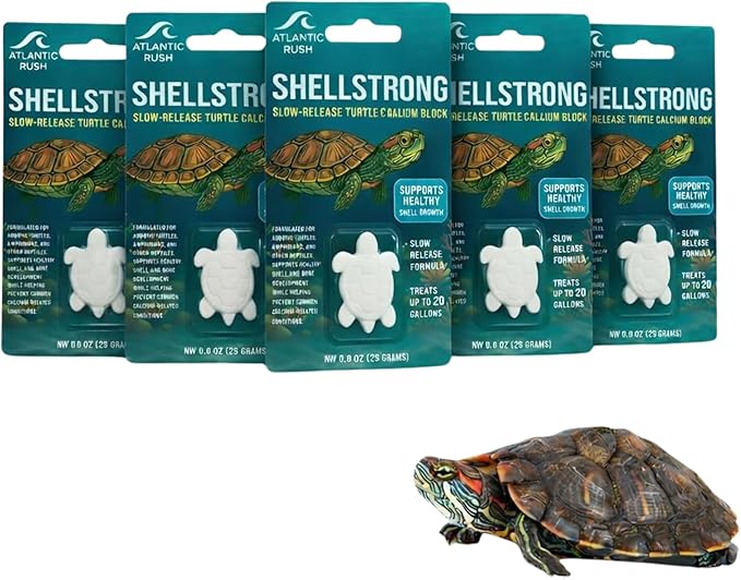 Shellstrong Premium Calcium Block for Aquatic Turtle - Slow Release Water Conditioner - Calcium Cuttlebone - Turtle Tank Accessories - 20 Gallon Aquatic Reptile Tank Treatment