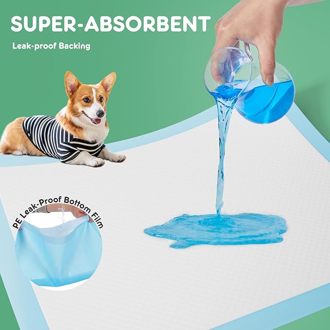 DUMOS 100 Count Puppy Pads for Dogs, 22" x 22" Potty Puppy Training Pad, Dog Cat Pee Pads, Super Absorbency Disposable Pet Leakproof Quick Drying Pad