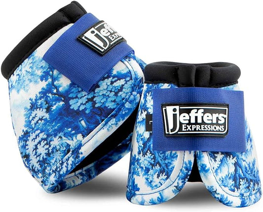 Jeffers Equine No Turn Bell Boots for Horses - Equestrian Toile, Large | Shock Absorbing Hoof Protection | Secure Double Hook & Loop Closure, Perfect for Travel, Turnout, Training, & Riding - 1 Pair