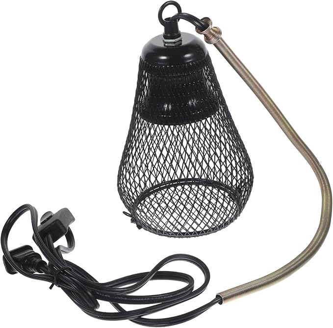 GANAZONO Reptile Heat Lamp Shade Scald Cover with Hook for Pet Safety Durable Construction Easy Installation Compatible with Voltage for Reptiles and Amphibians
