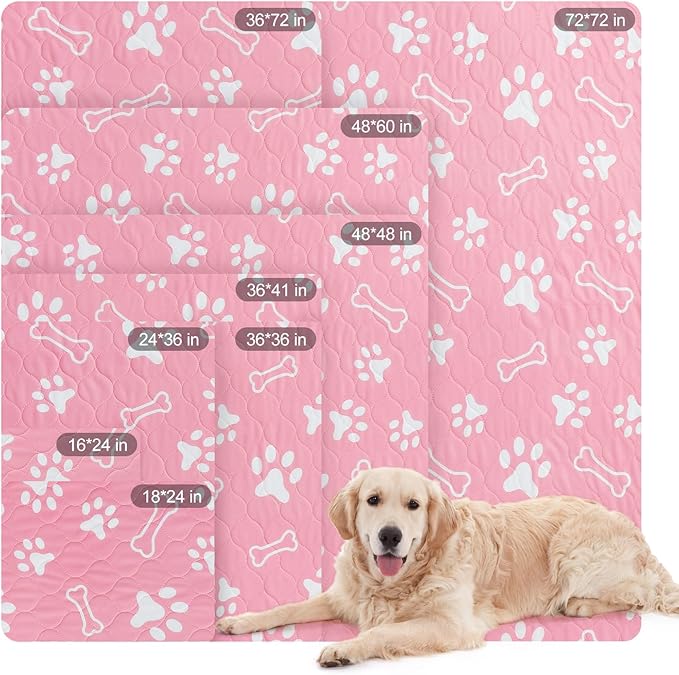 BEAUTYZOO 4 Pack Washable Pee Pads for Dogs, Reusable Puppy Pads for Potty Training, Waterproof Super Absorbent Whelping Pads Mats Non Slip Against Urine for Small Medium Dogs Cats, 36" x 41"