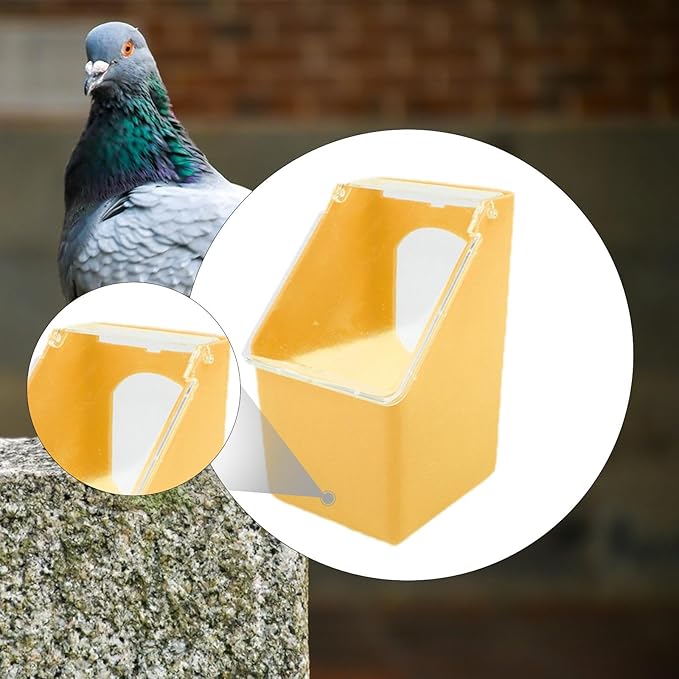 Pigeon Feeder, Food Storage Case, Single Hole Hanging Box, Dove Bird Feeding Case for Parrots Canaries Chickens Pigeons, Coffee