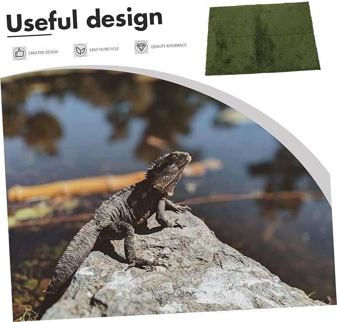 Reptile Carpet Mat for Bearded Dragon and Tortoise Washable Substrate Liner Moisture Retaining Bedding for Terrarium Easy to Clean Reusable Habitat Decor