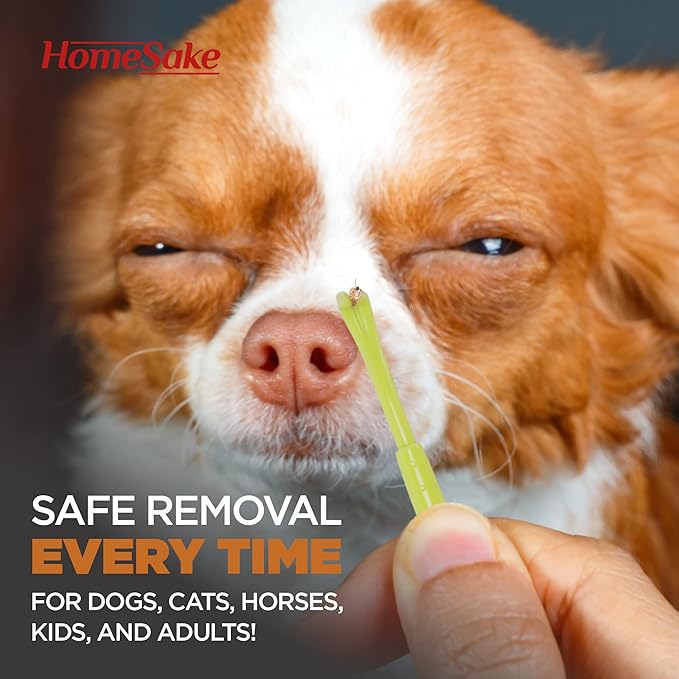 Homesake Tick Remover Tool for Dogs, Cats & Humans – Tick Removal Kit (3 Pack) with Built-in Keychain Hole – Removes Tick Head & Body – Pain-Free, Chemical-Free