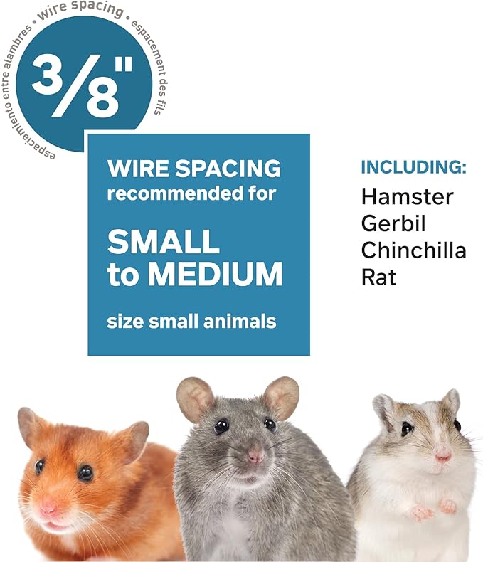 Prevue Pet Products Rolling Small Animal Cage - Ideal for Rats, Chinchillas, Ferrets, Guinea Pigs, Chew-Proof Critter House, Easy to Clean - Earthtone Dusted Rose Hammertone Finish