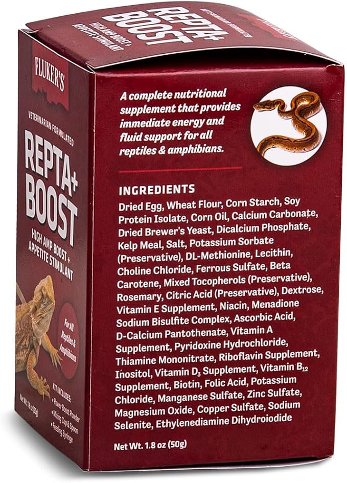 Fluker's Repta Boost, Insectivore and Carnivore High AMP Boost Reptile Supplement, 50gm