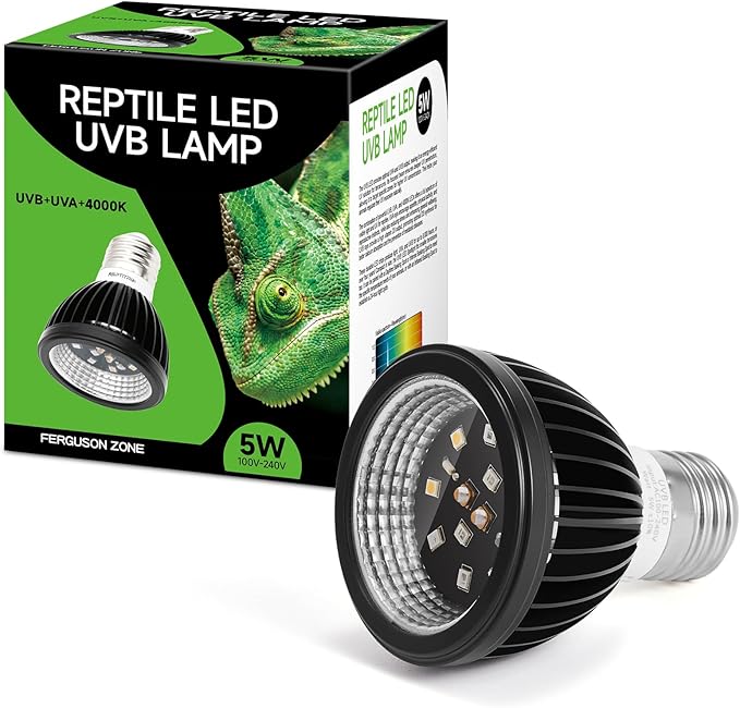 REPTITRIP UVB Light for Reptiles, UVB Bulb 5W 10.0 UVB LED Lamp, Reptile Light Bulb, Provide Sufficient UVB Exposure for Desert-Dwelling Reptiles-Not Heat Lamp