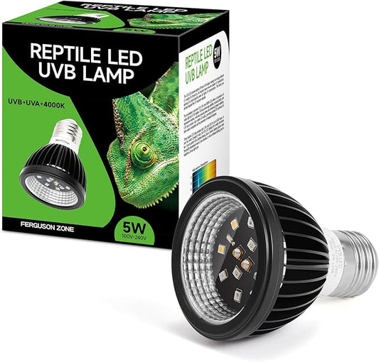 REPTITRIP UVB Light for Reptiles, UVB Bulb 5W 10.0 UVB LED Lamp, Reptile Light Bulb, Provide Sufficient UVB Exposure for Desert-Dwelling Reptiles-Not Heat Lamp