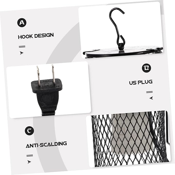 Toddmomy Reptile Scalding Lamp Heater Guard Durable Hanging Lampshade for Reptile Tanks Parrots Efficient Heat Dissipation High Strength Material Fits Various Heating Lamps
