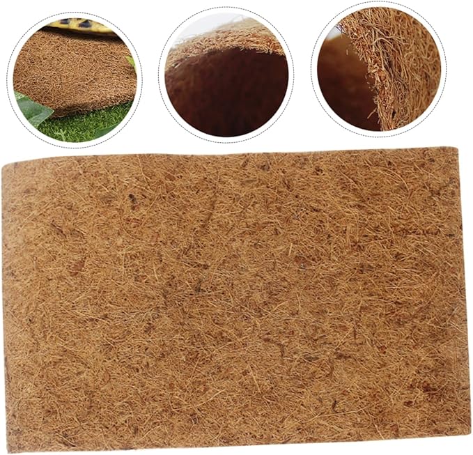 Yardwe Reptile Carpet Mat Coconut Fiber Substrate for Terrarium Bedding Easy to Clean and Move for Bearded Dragons Tortoises and Lizards