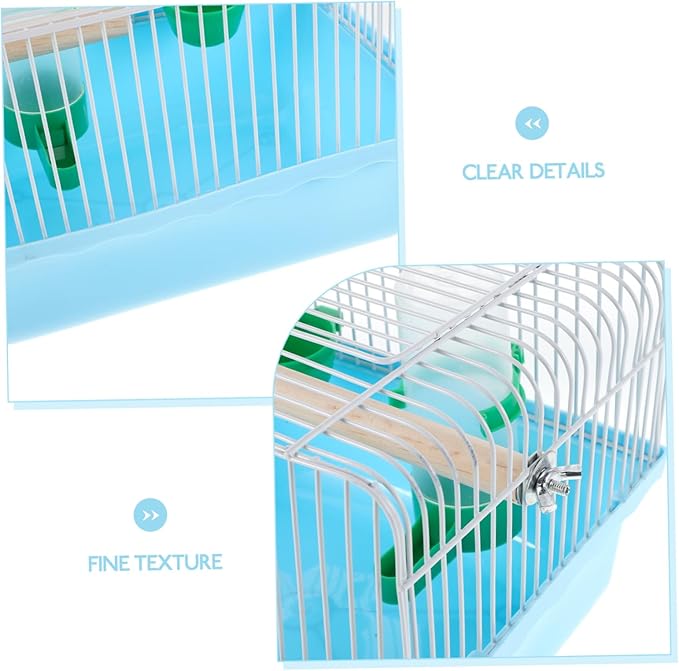 Parrot Travel Cage: Small Animal Cage with Wood Perch and Food Box Portable Bird Carrier with Water Dispenser for Parakeets and Lovebirds
