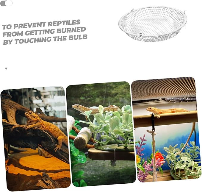 Garneck Scalding Mesh Cover for Reptile Heat Lamp Pet Cage Shade Heat Light for Reptiles Flukers