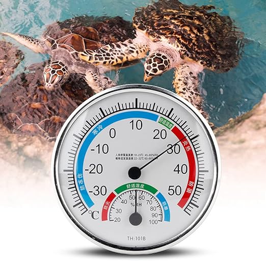 Reptile Psychrometer Indoor High Precision Hygrometer Thermometer 2 in 1 Desk Hanging Monitor for Reptile Enclosure Greenhouse ABS Material Multiple Colors
