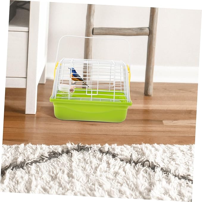 POPETPOP 1 Set Portable Parrot Travel Cage with Comfortable Handle Breathable Design for Birds for Parakeets and Cockatiels Convenient for Travel and Outdoor Use