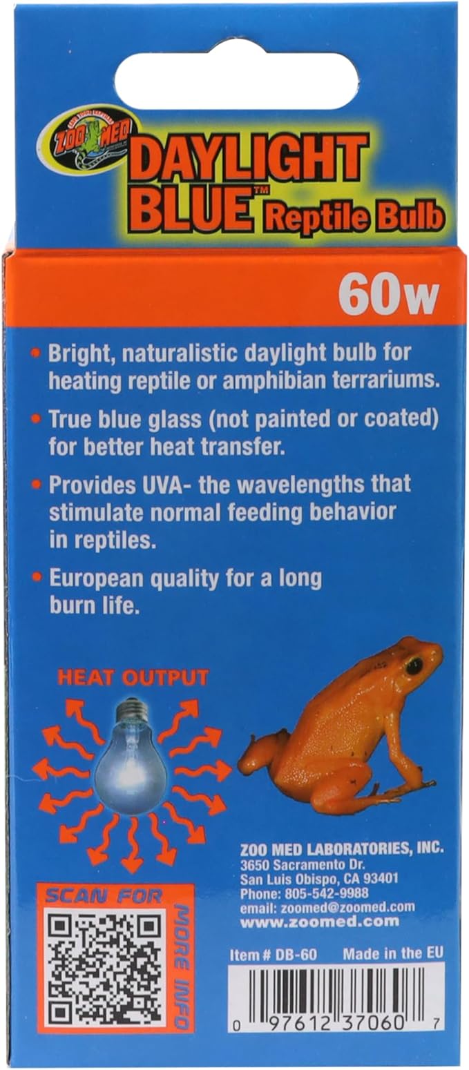 Zoo Med Daylight Blue Reptile Bulb [Set of 2] Watt: 60 Watts