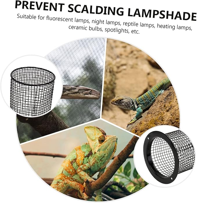 POPETPOP 1Pc Reptile Lampshade for Heat Protection Round Scalding Design Durable Material Easy Installation for Terrarium Decor and Safety Suitable for Lizards and Snakes