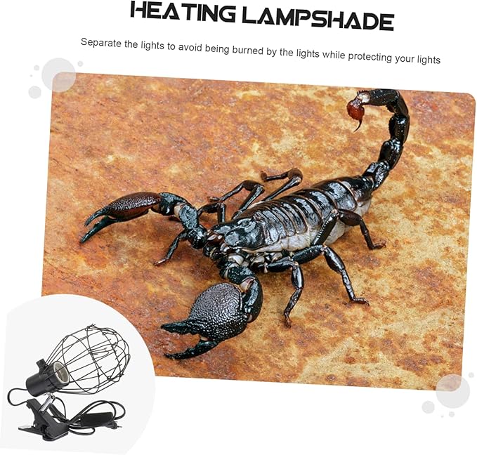 DOITOOL 1pc Reptile Lamp Cover Scald for Heating Reptiles Sturdy Clamp Fixture for Ceramic Bulbs Night Lamps Safe Convenient Accessory for Terrariums