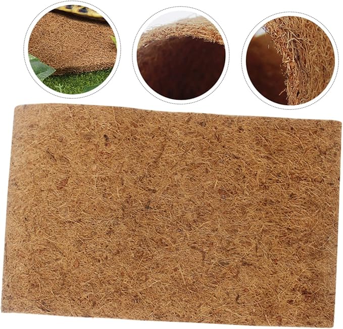 GANAZONO Reptile Coconut Fiber Mat for Terrarium Substrate Natural Lizard Cage Liner Soft Non Slip Bedding for Snakes Tortoises Lizards Terrarium Accessory