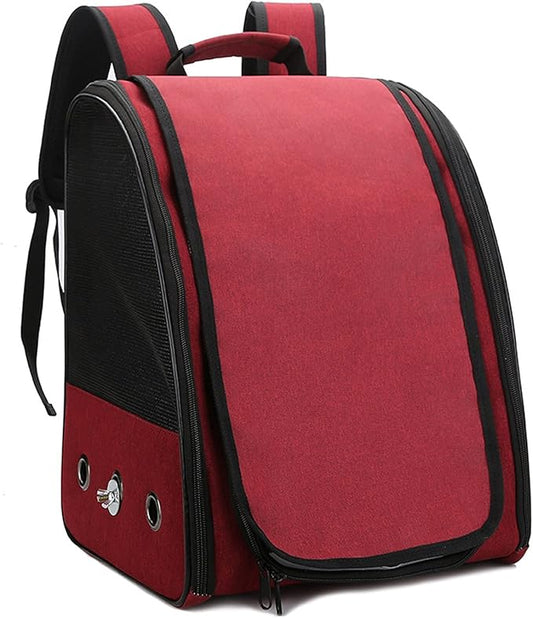 Flight Cage Bird Travel Bag Lightweight Bird Backpack Pet Bag Lightweight Breathable Bird Cage Carrier for Outdoor Bird Cage (Color : Red)