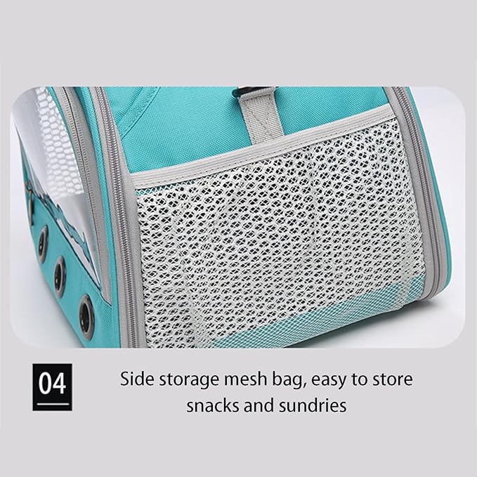 Parrot Carrier Travel Bird Carrier 12 * 8 * 10in Panoramic View with Plush Mat Metal Tray Grid Foot Pad for Parrot Hamster Hedgehog Rabbit Sugar Glider (Pink)