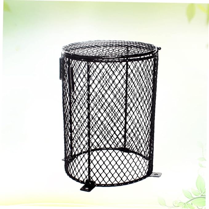 Kisangel Reptile Heat Lamp Scalding Lampshade Round Protective Cover for Reptile Cages Sturdy Black PET Lampshade for Safe Habitat Lighting Suitable for Bearded Dragons Snakes and Lizards