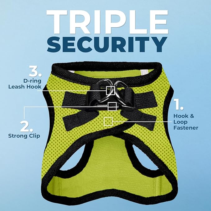 Best Pet Supplies Voyager Step-in Air All Weather Mesh Harness and Reflective Dog 5ft Leash Combo with Neoprene Handle, for Small, Medium and Large Breed Puppies - Set (Lime/Black Trim), XX-Small
