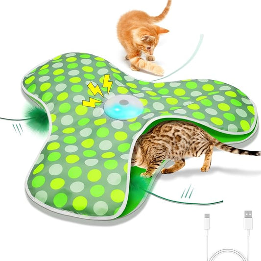Interactive Cat Toys,Moving Concealed Feathers Toy for Indoor Cats by umosis