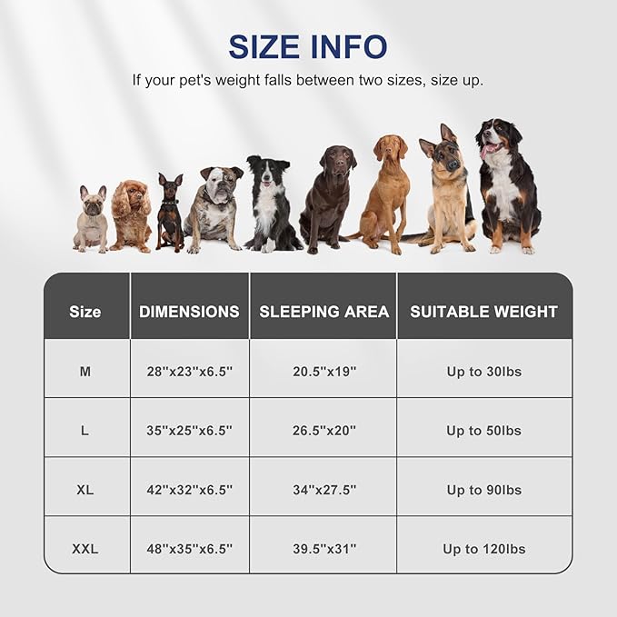 FURTIME Orthopedic Dog Bed for Medium Dogs - Washable Dog Sofa Beds Medium, Supportive Foam Pet Couch Bed with Removable Washable Cover, Waterproof Lining and Nonskid Bottom, Black