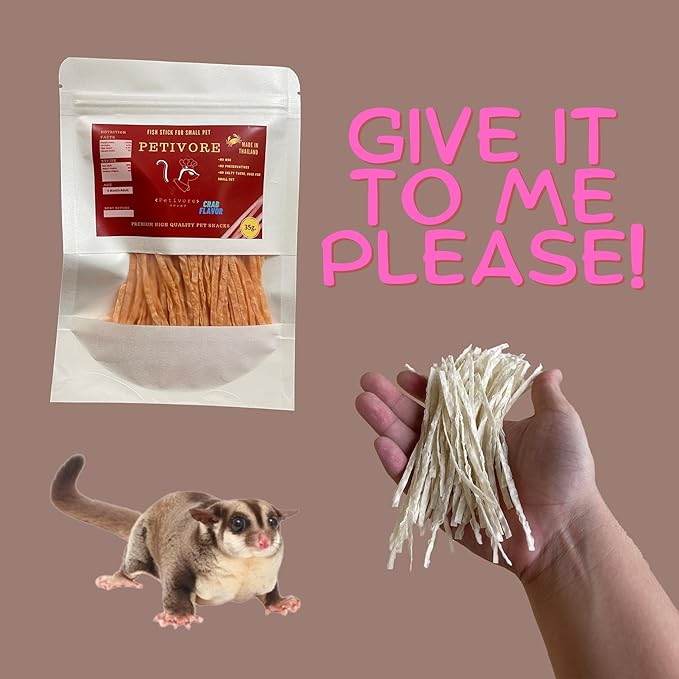 Fish Stick Combo (Crab + Original Flavor) - Sugar Glider, Squirrel, Hamster and Small Exotic Pet Treats/Food