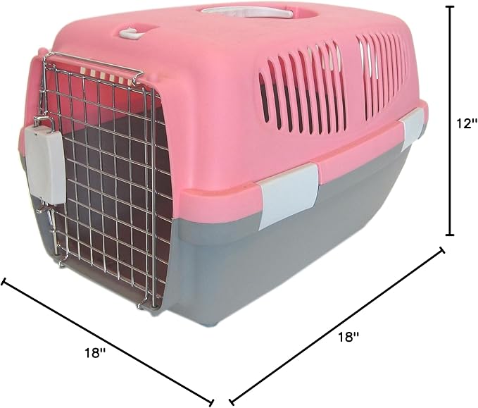YML Small Plastic Carrier for Small Animals, Pink
