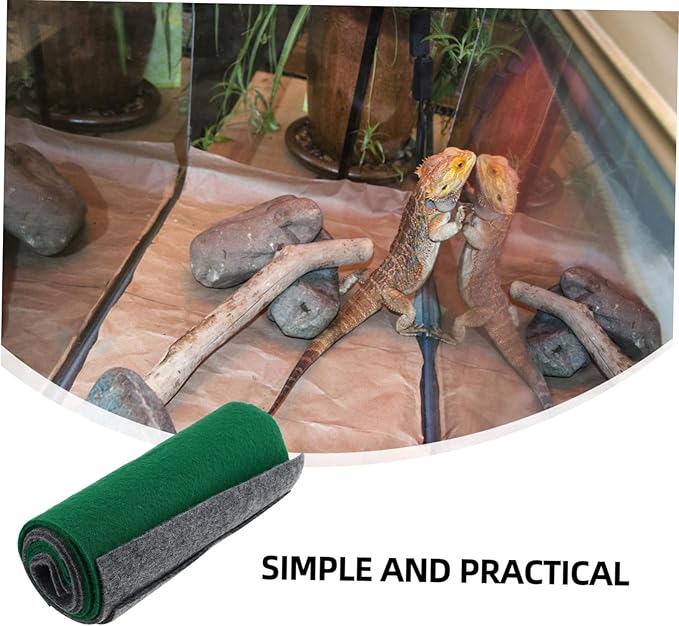 Kisangel 4pcs Reptile Carpet Substrate Liner Mats for Lizard Snake Turtle Washable Bedding for Terrarium Grey Reptile Carpet for Comfortable Habitat