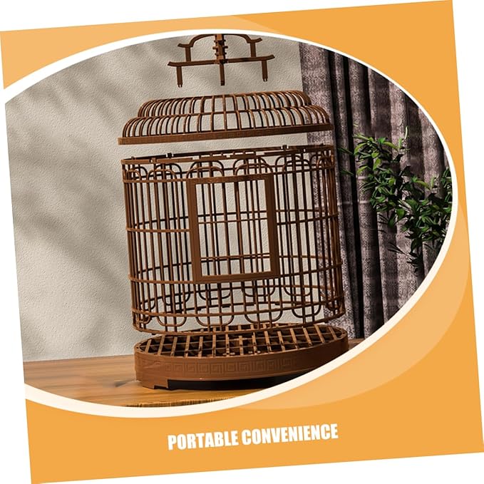 Sosoport Birdcage Villa Luxury Home Finch Cage Easy Cleaning Bottom Portable for Parrots Lovebirds