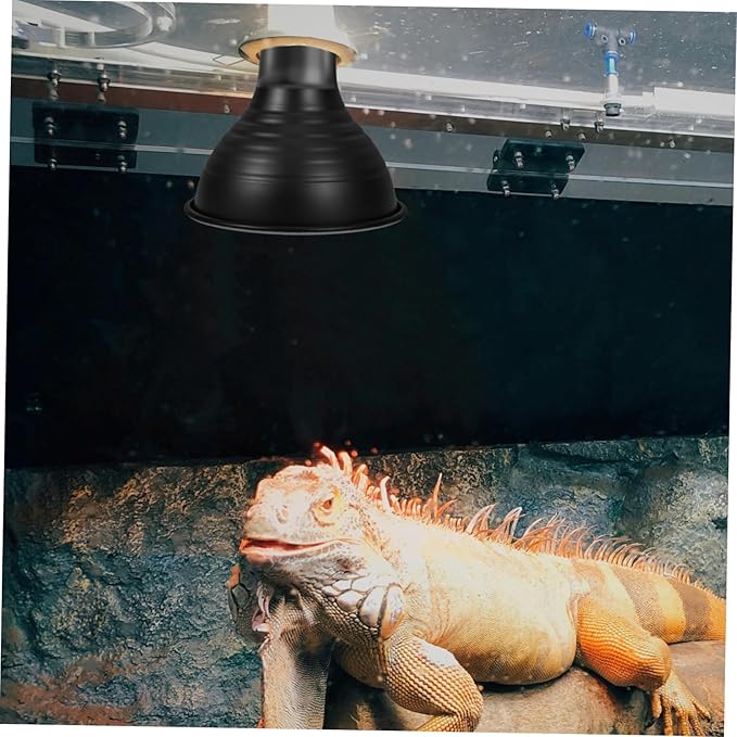 Reptile Heat Lamp Cover Reflective Dome for Snakes Turtles Iron Material Energy Efficient