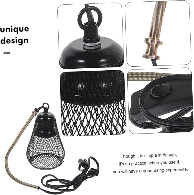 Kisangel Accessories Reptile Tank Heater Lampshade -Scale Mesh Cover Easy to Install Us Plug