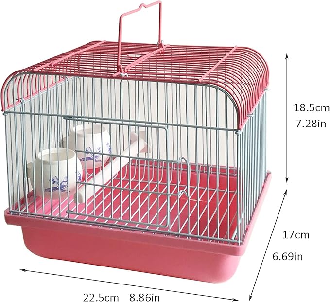 Bird Cage Pet Products Travel Cage for Birds and Small Animals Bird Carrier with Perch and Feeding Cups,Portable Bird Travel Cage Weight Breathable Pet Suppliesyellow,Ye