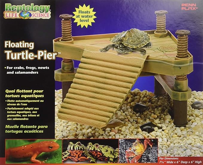 Penn-Plax Reptology Floating Turtle Pier and Basking Platform – Decorative, Functional, and Naturally Inspired – Small