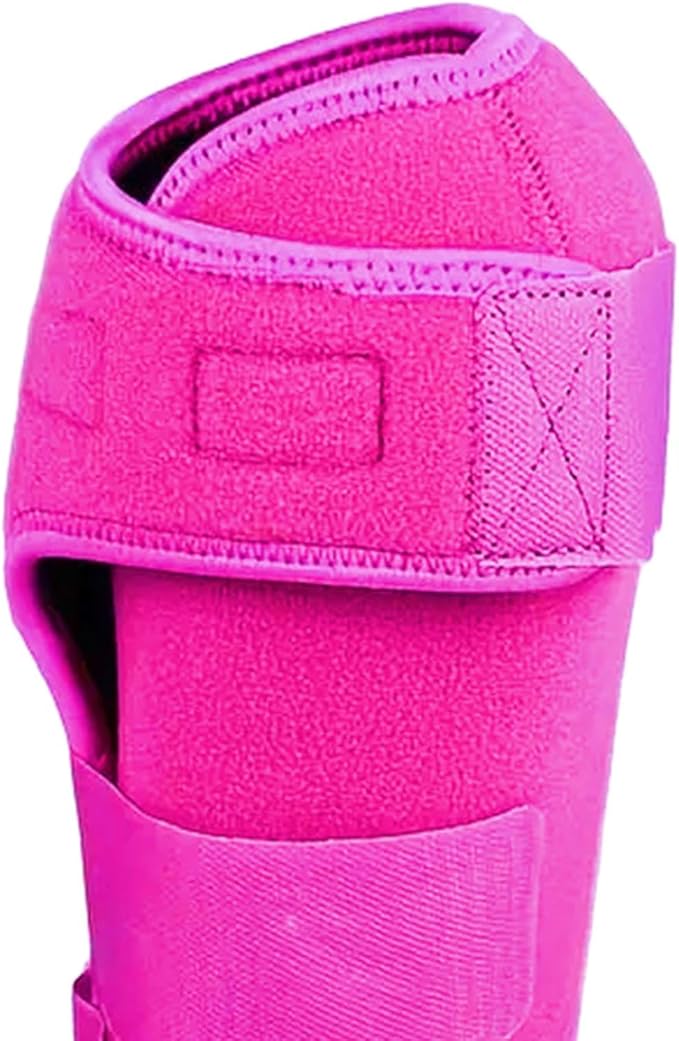 Generic 4Pcs Horse Boots Leg Protectors Adjustable Comfortable Neoprene Reusable Breathable Horse Protectors Equipment Set, Rose Pink, M