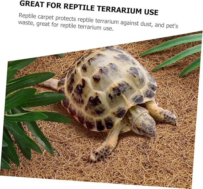 Sosoport Coconut Fiber Reptile Substrate Thermal Pad for Bearded Dragon Gecko Tank Accessory Reptile Terrarium Liner Pet Bedding