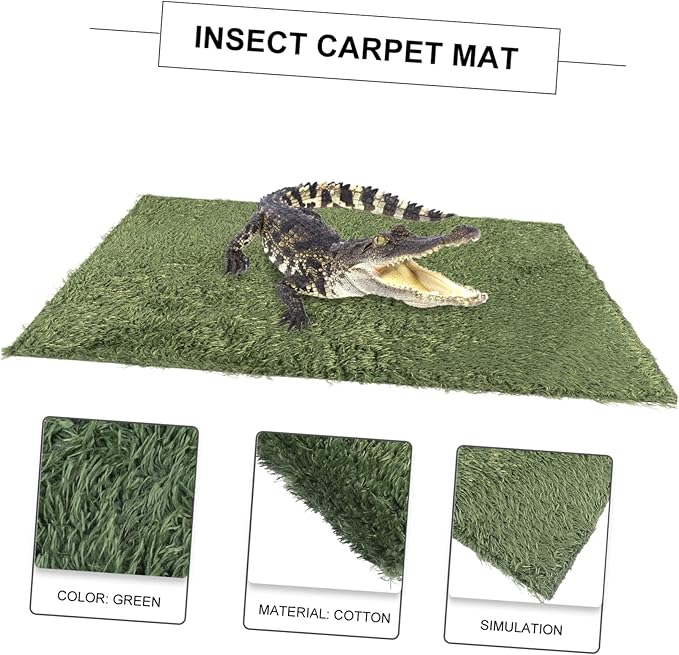 2Pcs Moss Reptile Carpet Liner for Terrarium Breathable Substrate for Lizards Iguanas Tortoises Non Adhesive Soft Reusable Crawler Mats