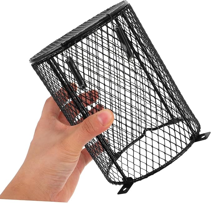 ERINGOGO Reptile Heat Lamp Protector Mesh Cover Anti-Scald Heating Bulb Cage for Reptiles Easy to Clean Design for Safe Monitoring of Pets Terrariums