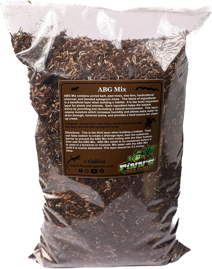 Finn's Frog Farm ABG Mix Tropical Terrarium and Vivarium Substrate -1 Gallon, Brown