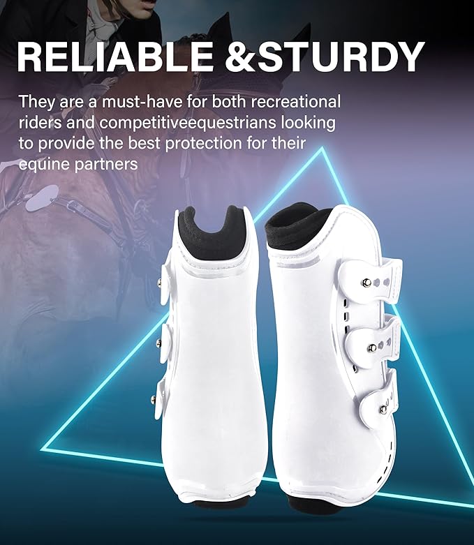 Horse Tendon Boots, Fetlock Boots & Open Front Boots for Jumping, Set of 4, Horse Protection Leg Guard